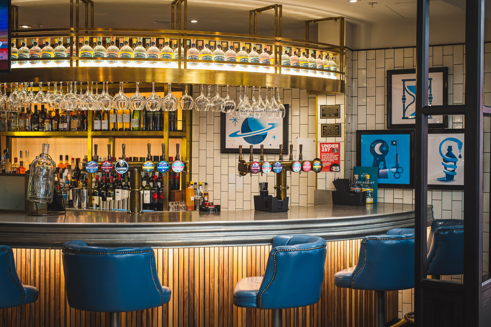 The bar and seating