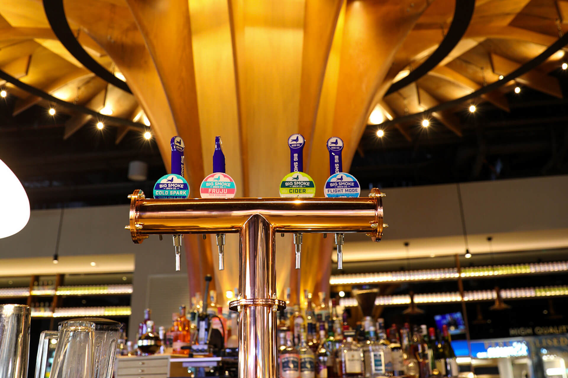 Beer taps under the canopy