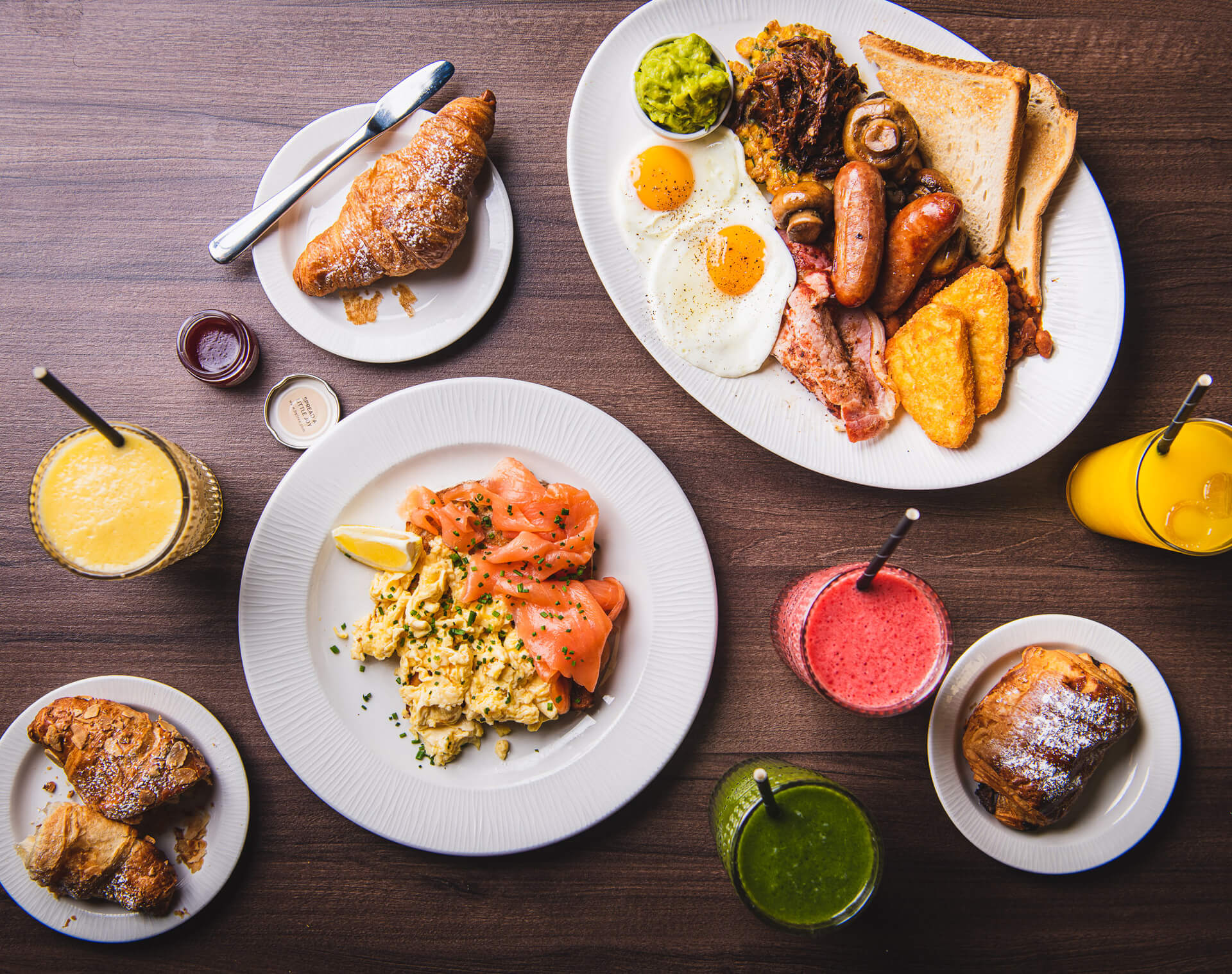 A brunch spread on the table