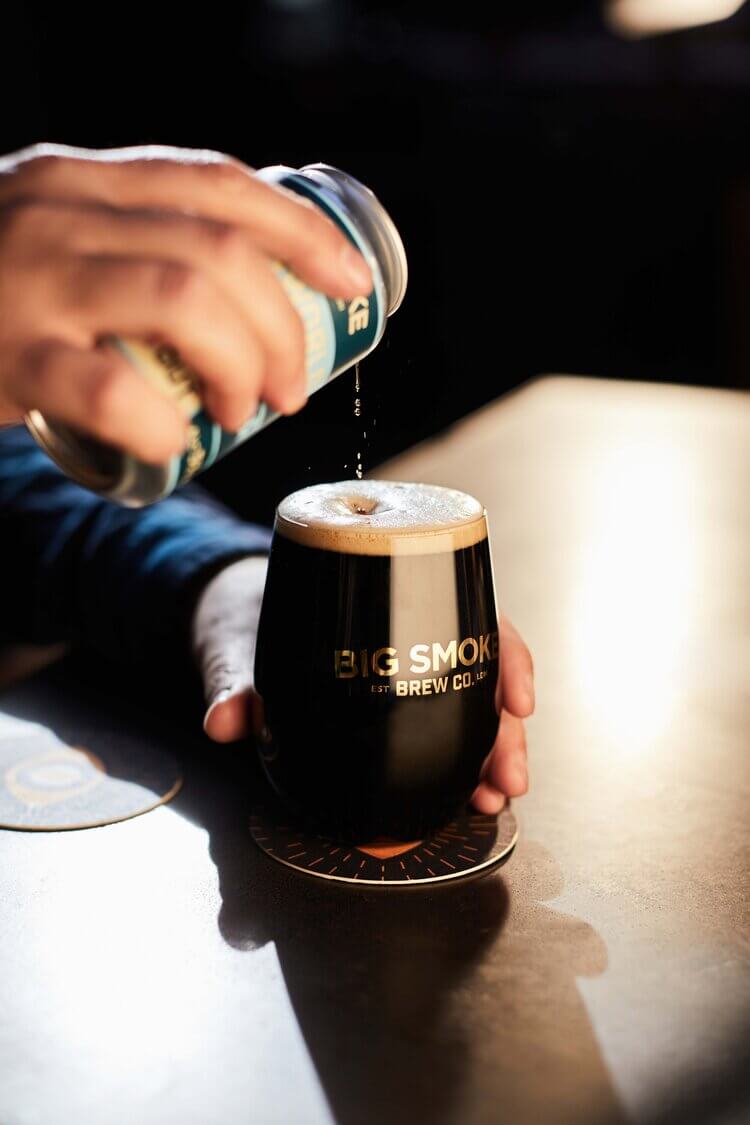 Big Smoke Brew Co. beer being poured