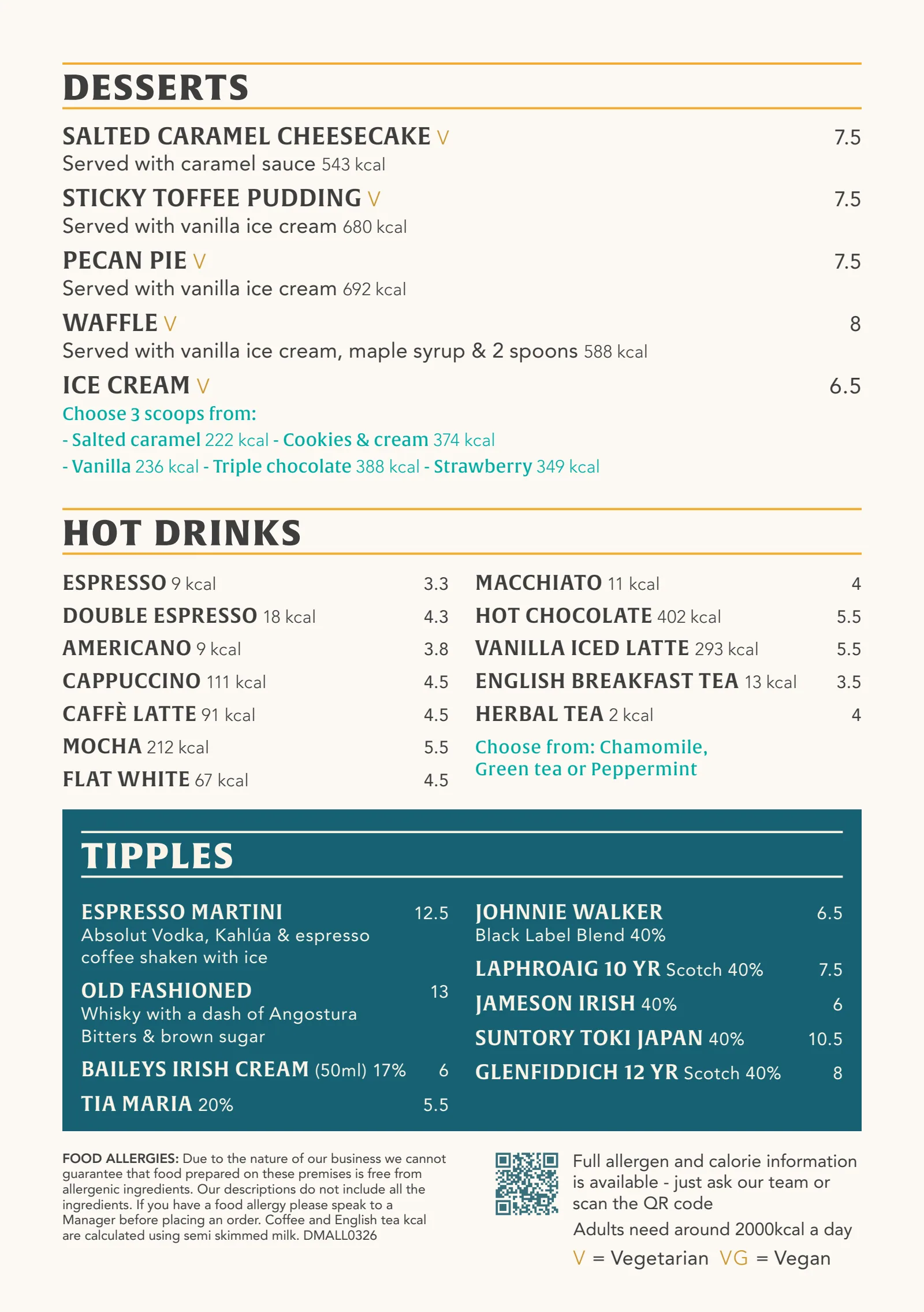 Dessert Menu — page 1 of 2
