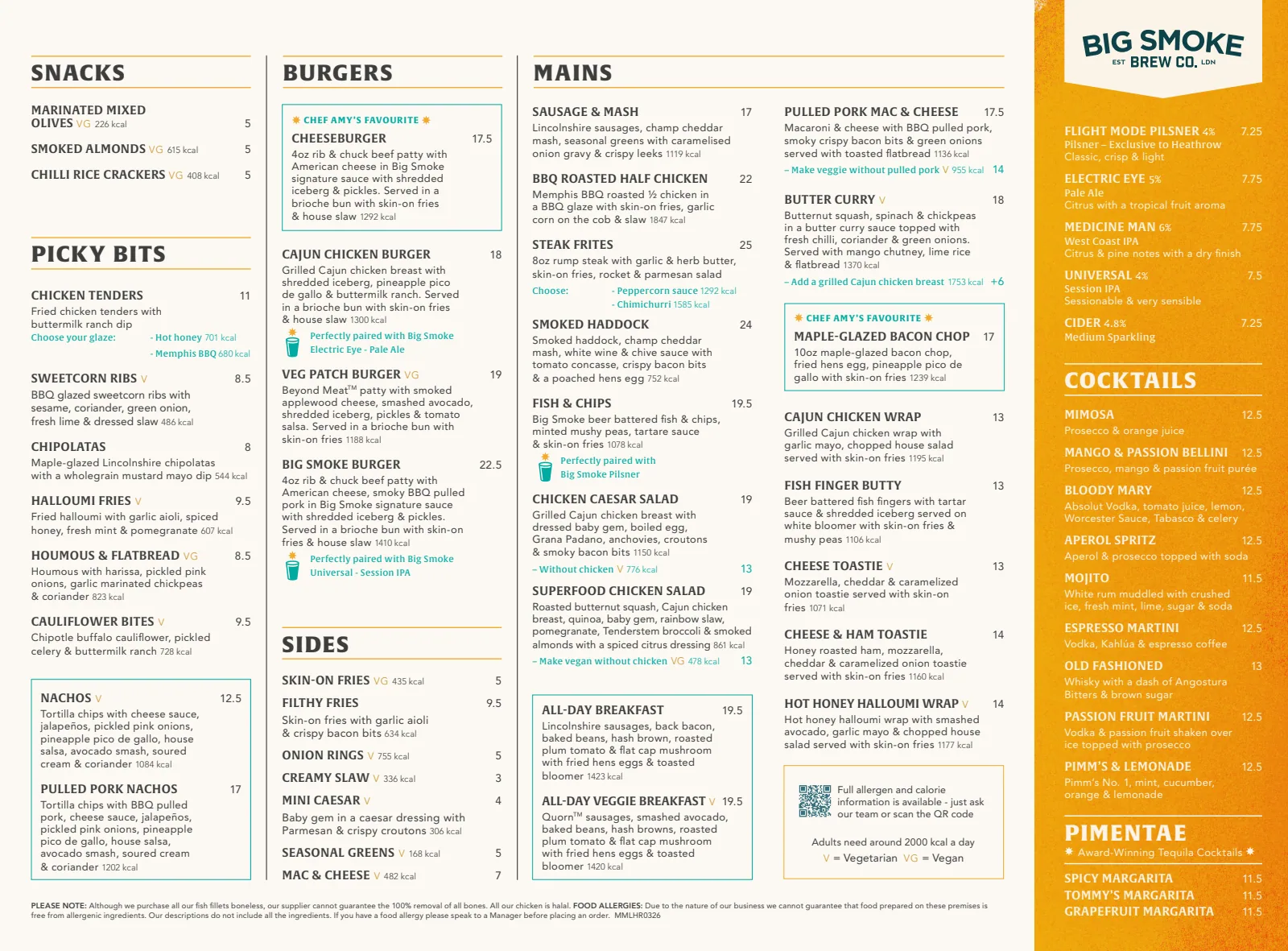 The Oceanic & The Globe Main Menu — page 1 of 2